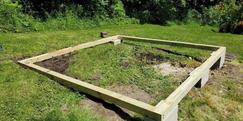 Build A Shed Base On Uneven Ground, Wooden Shed Floor On Blocks