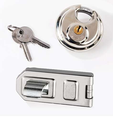 Tiger 60mm Disc Padlock, Hasp & Staple for Garden Shed