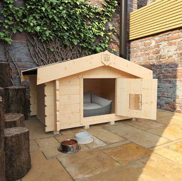 A picture containing a Tiger Sheds outdoor cat house, log cabin in garden