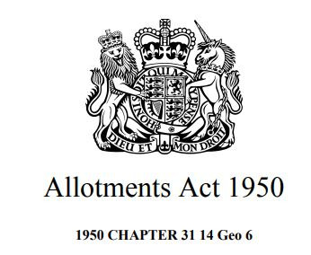 Emblem of the Allotments Act 1950 (UK)