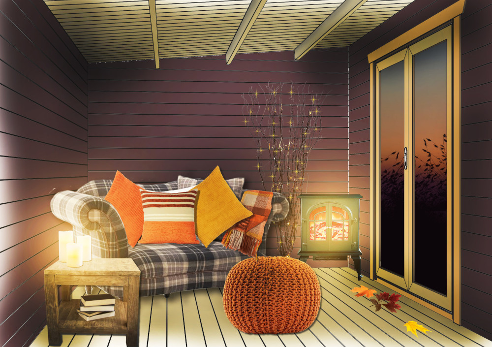 Autumn Interior - Cabin decorated with an autumnal interior. 