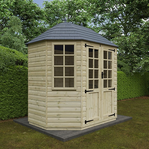 Octagonal 8x6 pressure-treated shed