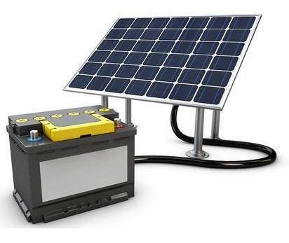 Battery and solar panel for sheds