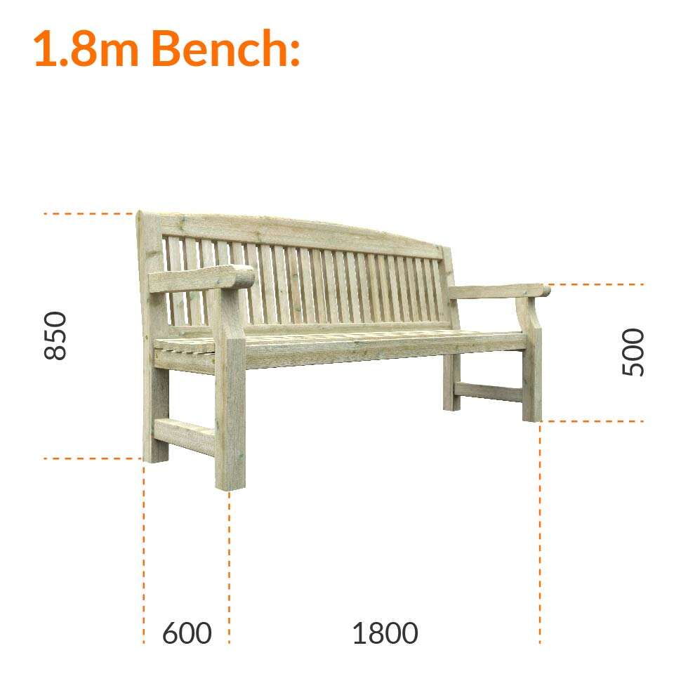 Classic Wooden Bench 1.8m