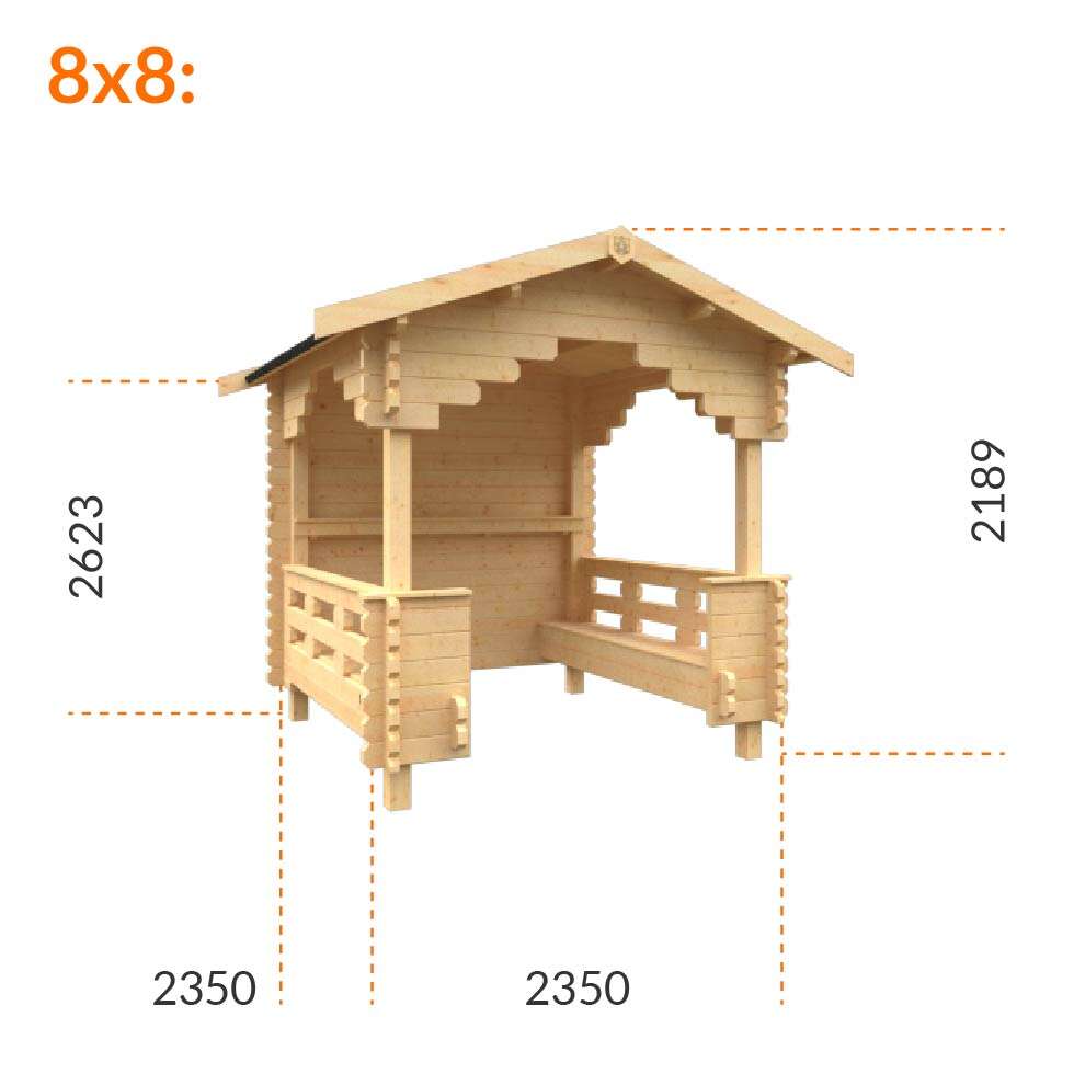 Outdoor Shelter | 44mm Log Cabin