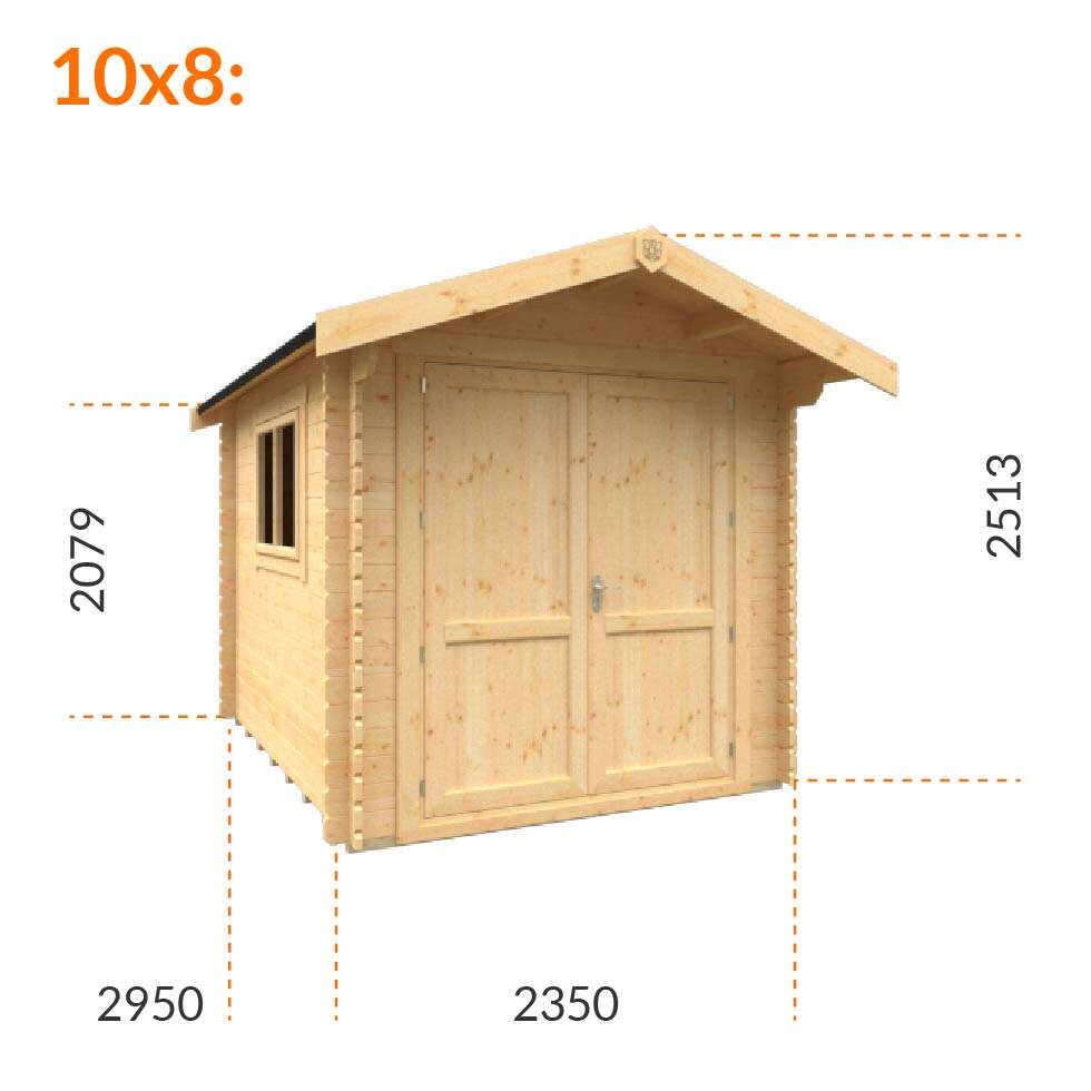 10x8 Javan 28mm Log Cabin