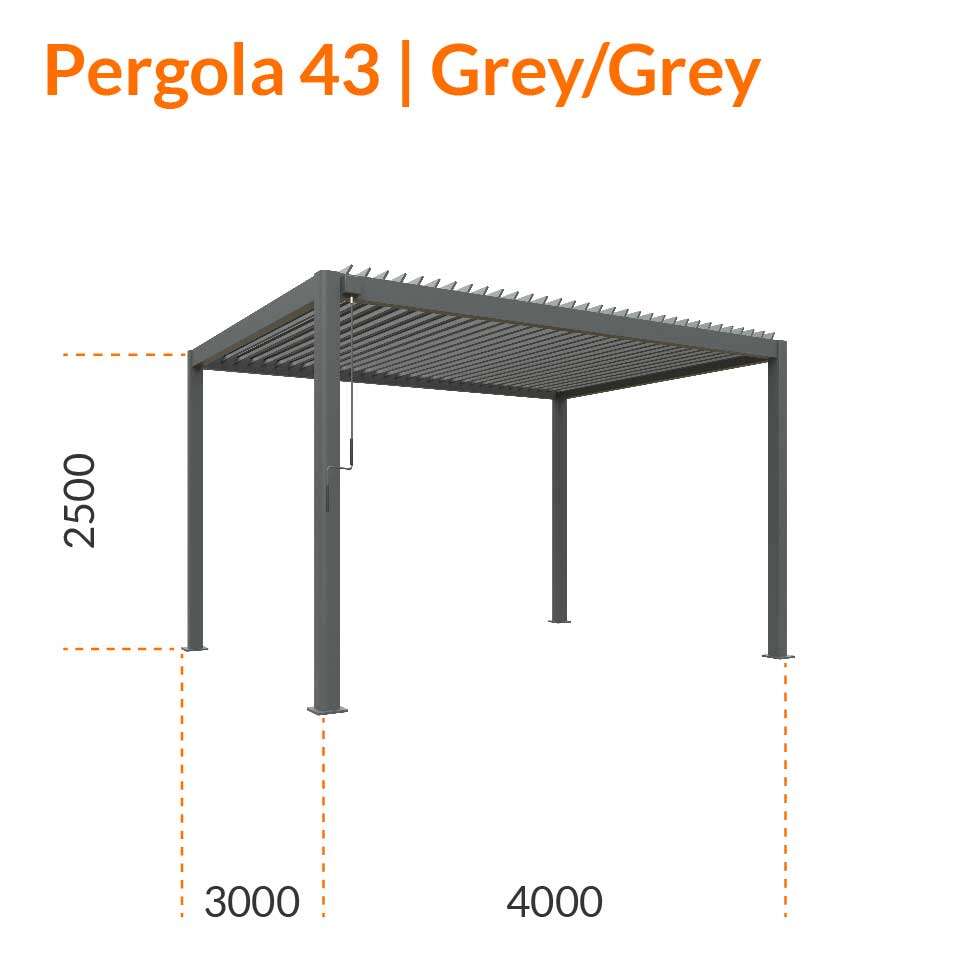 Tiger Modular Pergola 43 | Grey/Grey