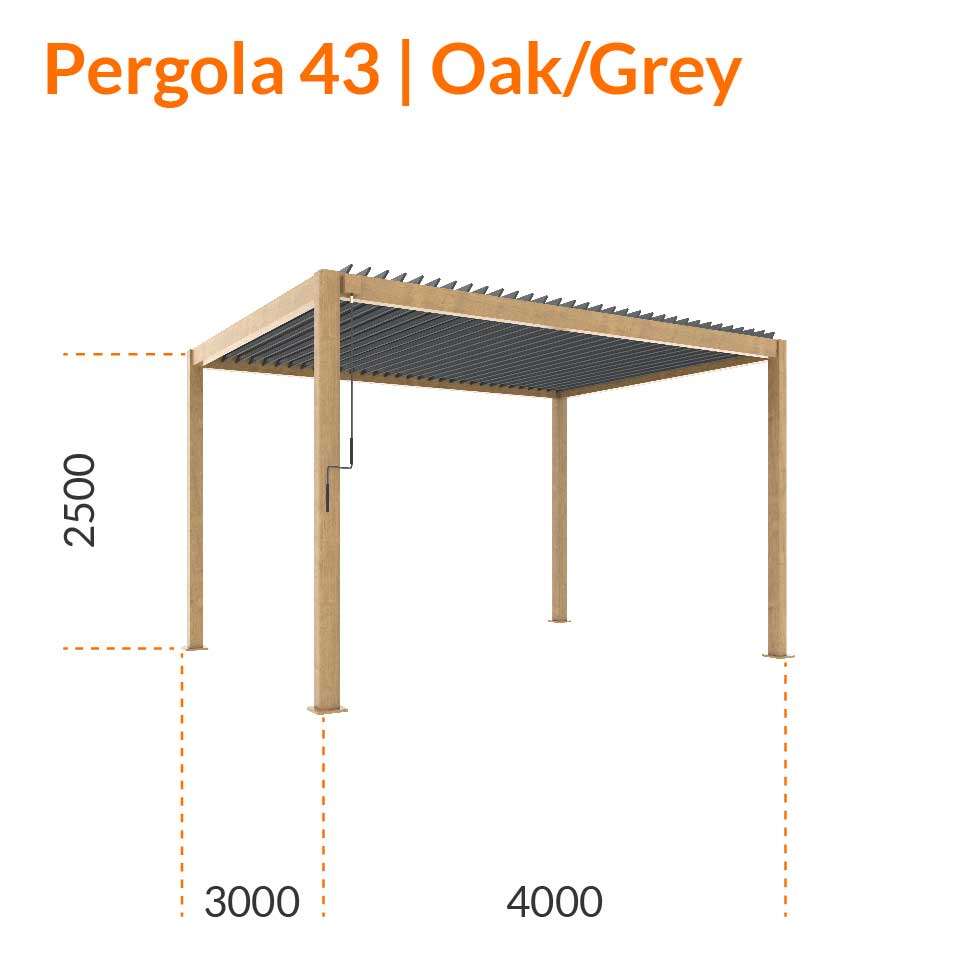 Tiger Modular Pergola 43 | Oak/Grey