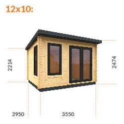 12x8w The Onyx | 44mm Black Tiger Log cabin