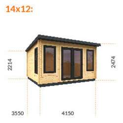 12x8w The Onyx | 44mm Black Tiger Log cabin