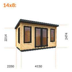 12x8w The Onyx | 44mm Black Tiger Log cabin