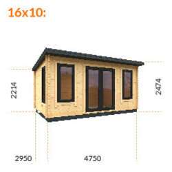 12x8w The Onyx | 44mm Black Tiger Log cabin