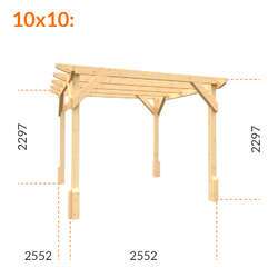 10x10w Garden Pergola | 44mm