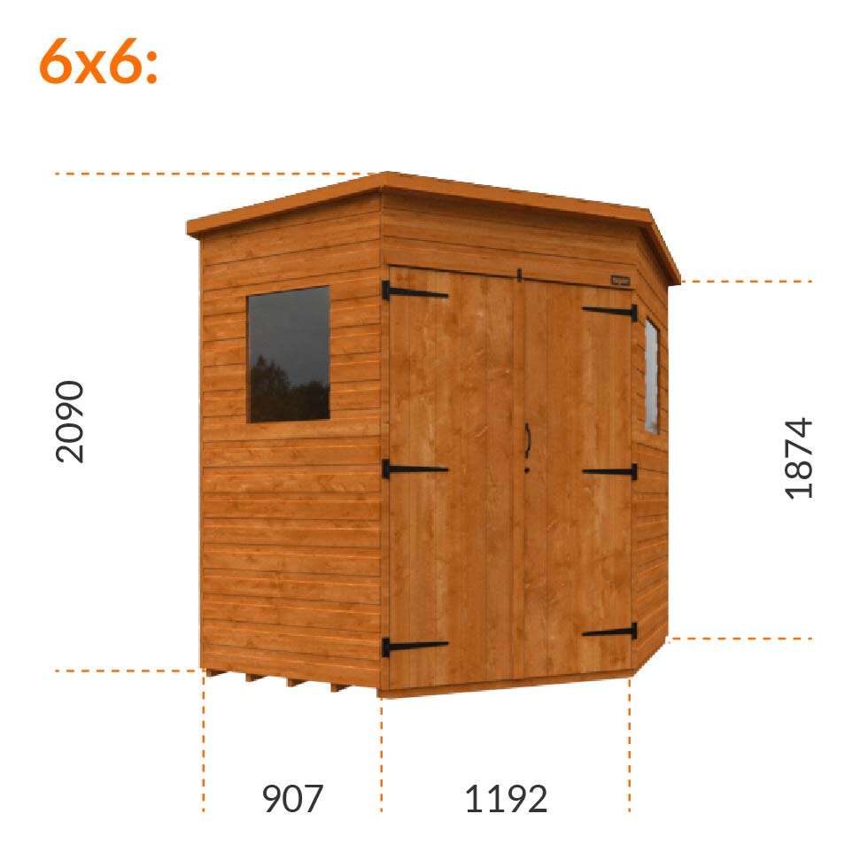 6x6 Tiger Deluxe Corner Shed