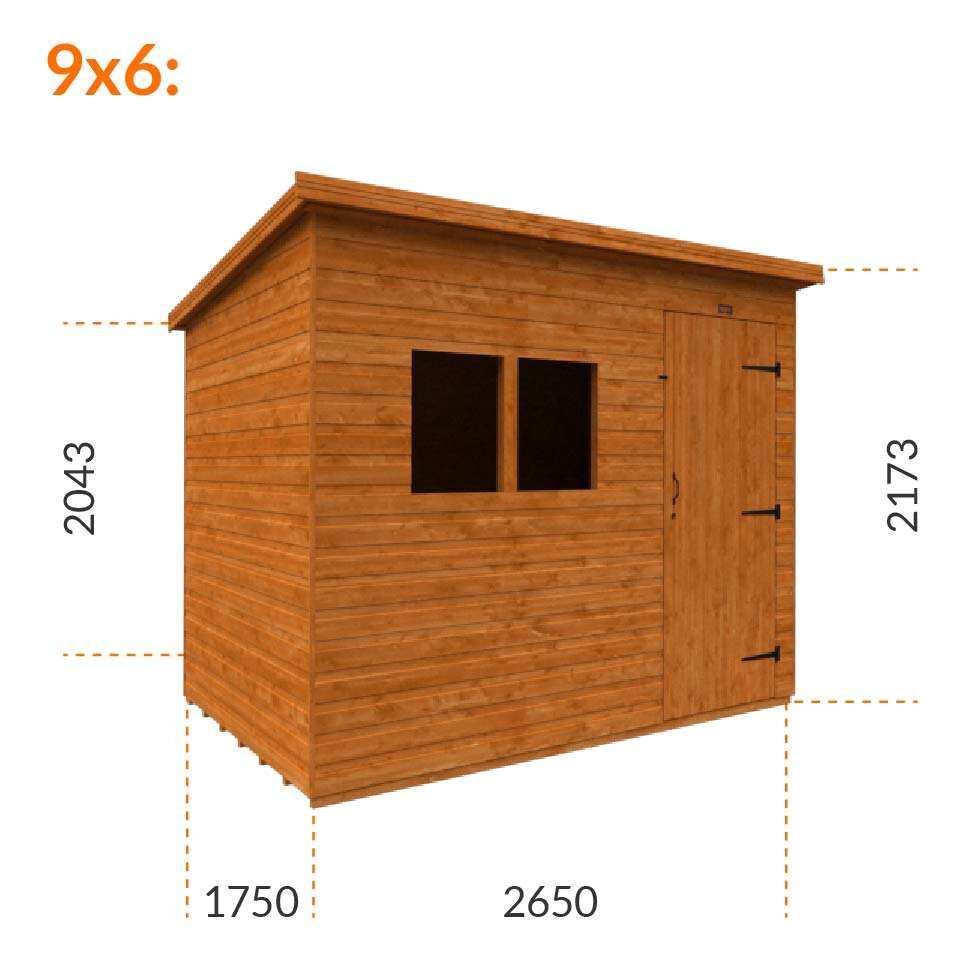 9x6 Tiger Extra High Pent Shed | Heavy Duty Framing