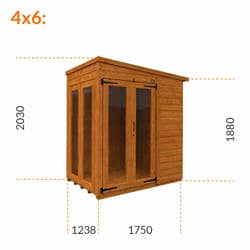 4x4 TigerFlex Shiplap Pent Full Pane Summerhouse