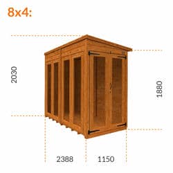 4x4 TigerFlex Shiplap Pent Full Pane Summerhouse