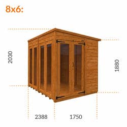 4x4 TigerFlex Shiplap Pent Full Pane Summerhouse