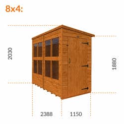 4x4 TigerFlex Shiplap Pent Sunroom