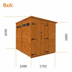 4x4 TigerFlex® Shiplap Pent Security Double Door Shed