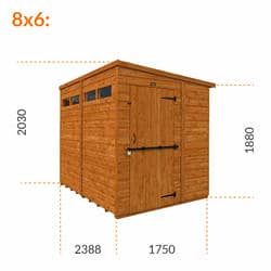 4x4 TigerFlex® Shiplap Pent Security Shed 