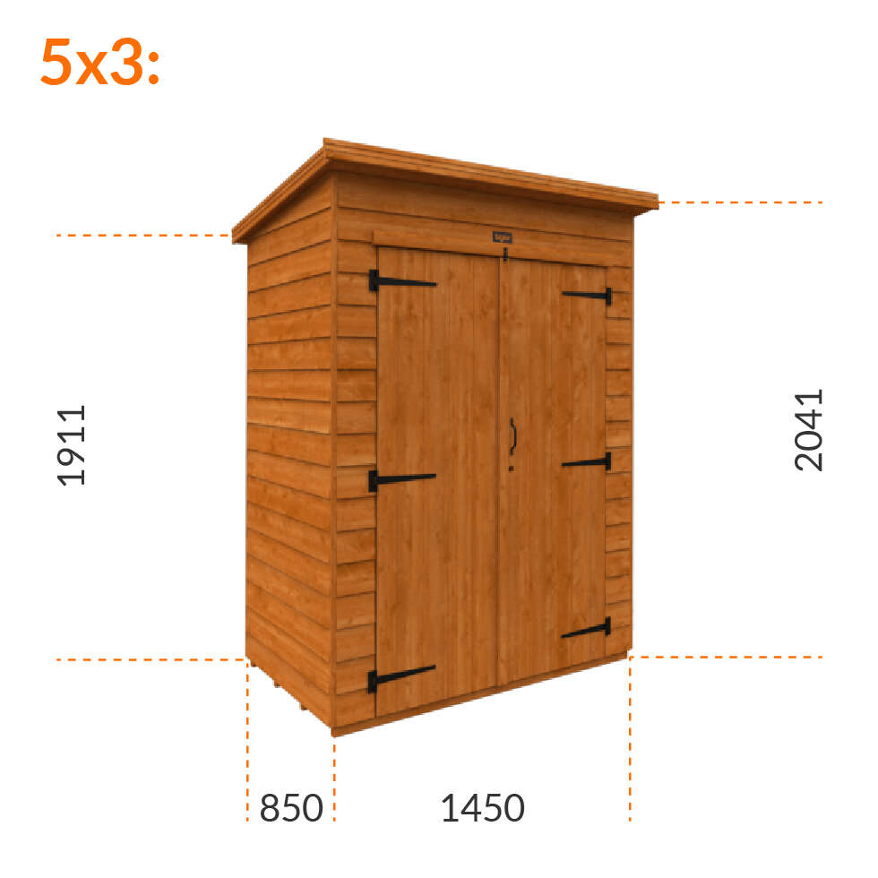 5x3 Tiger Overlap Double Toolshed