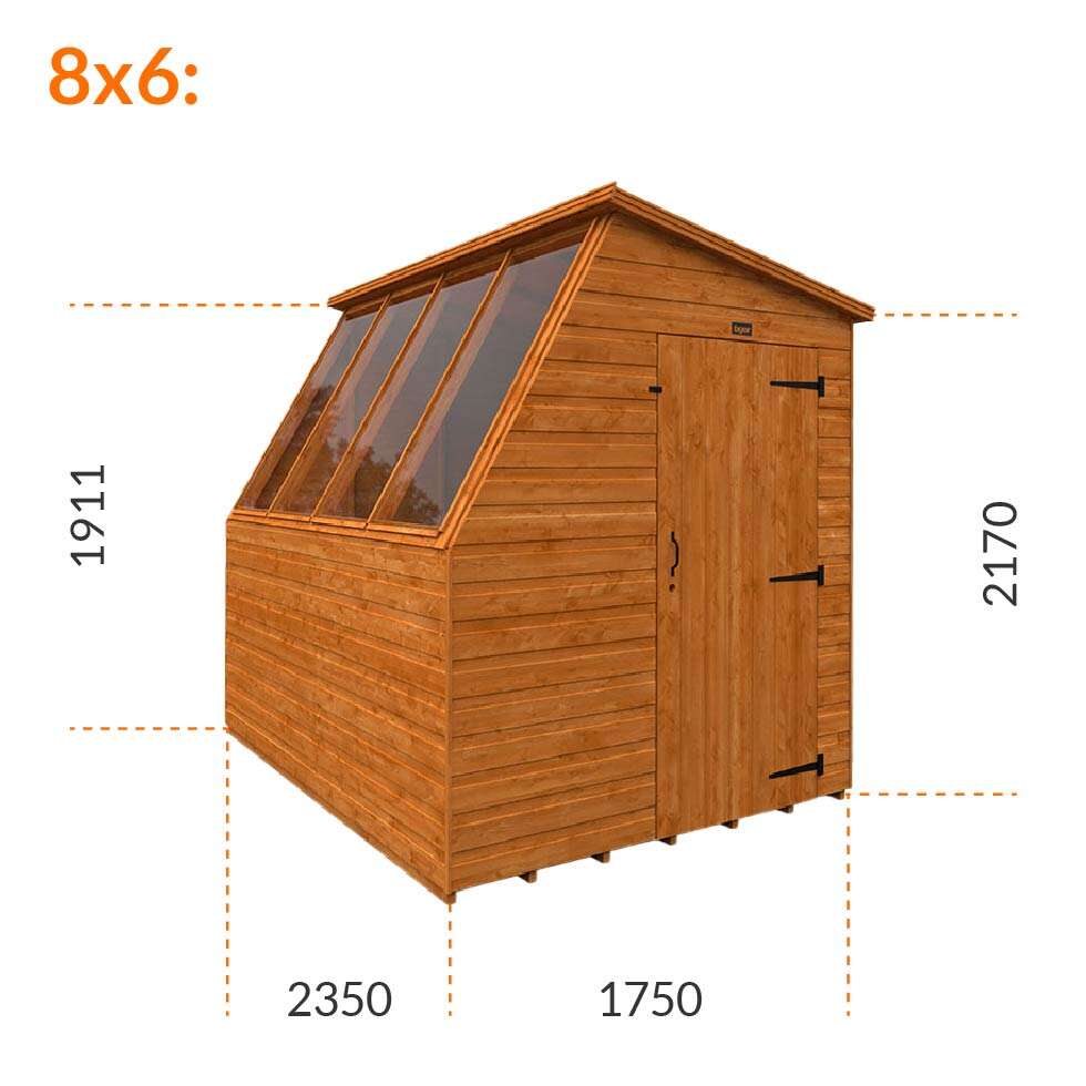 6x6w Tiger Potting Shed | Right Hand Door