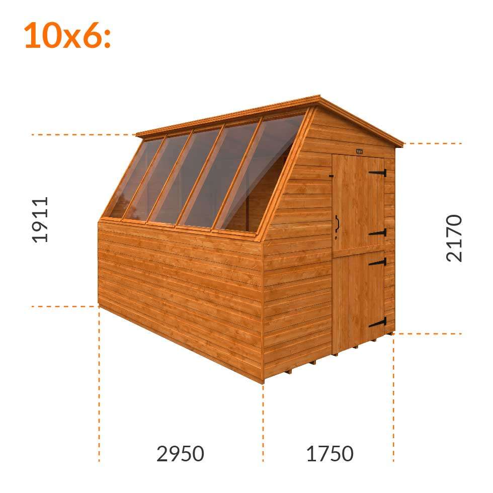 10x6w Tiger Tiger Potting Shed | Right Hand Stable Door