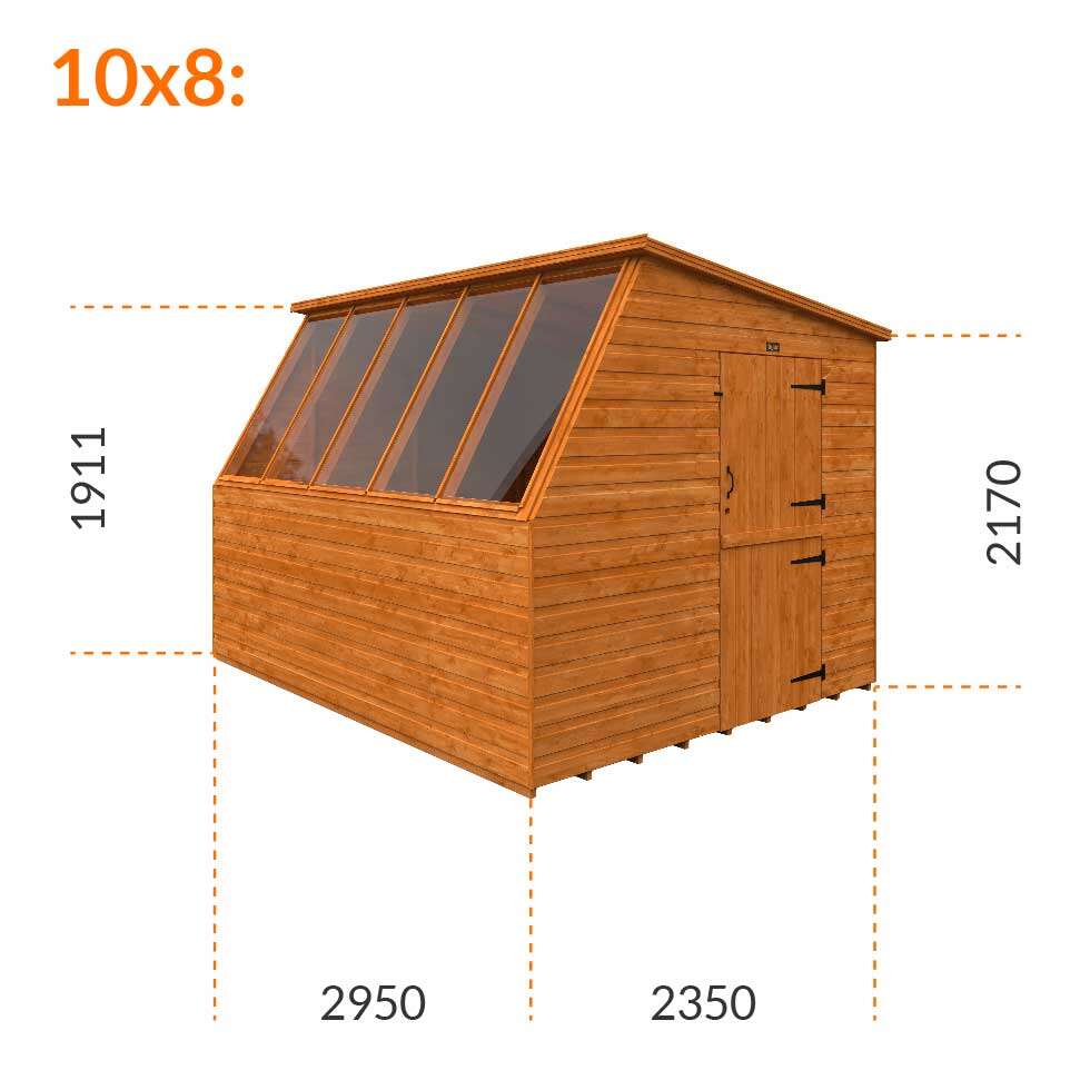 10x8w Tiger Tiger Potting Shed | Right Hand Stable Door