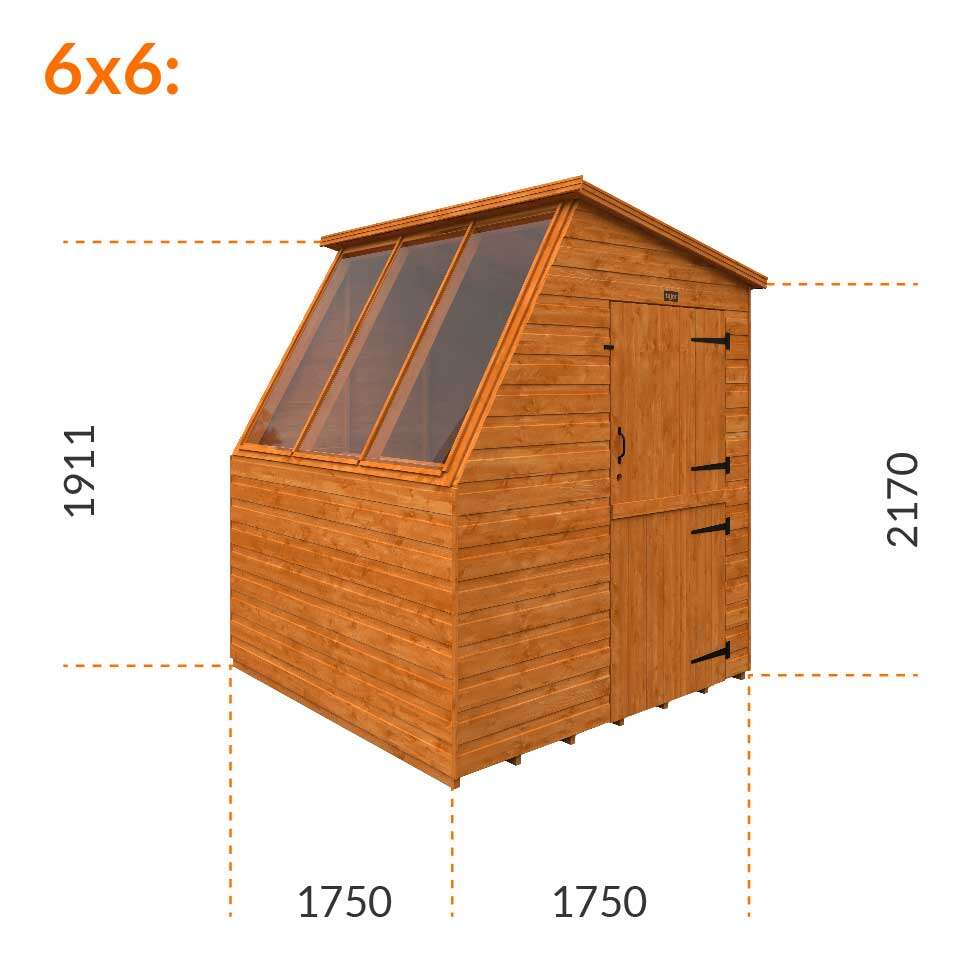6x6w Tiger Tiger Potting Shed | Right Hand Stable Door