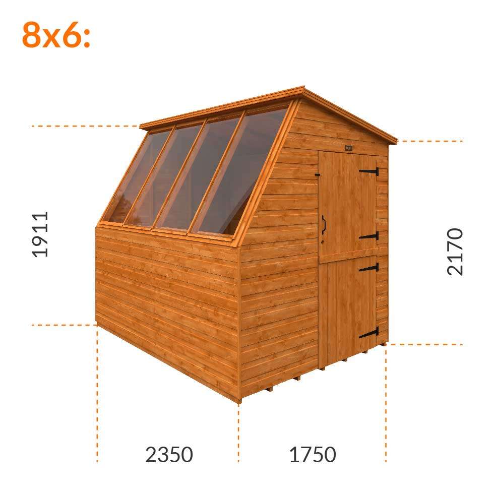 8x6w Tiger Tiger Potting Shed | Right Hand Stable Door
