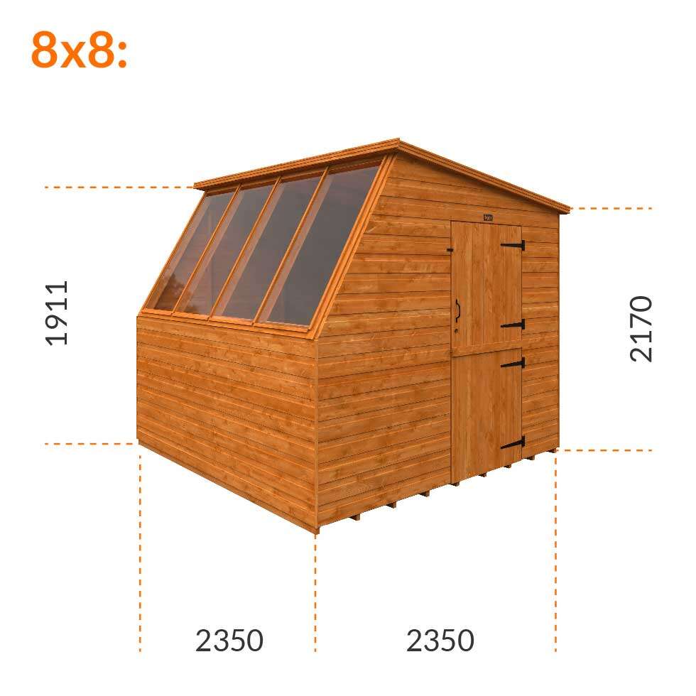 8x8w Tiger Tiger Potting Shed | Right Hand Stable Door