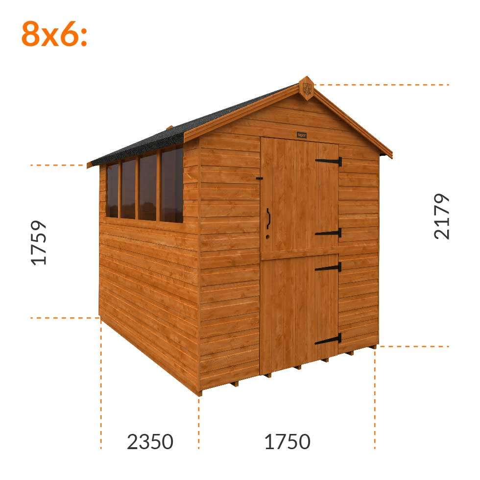 8x6w Tiger Shiplap Apex Shed | Stable Door