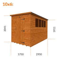 6x3 Tiger Shiplap Lean To Pent Shed