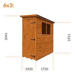 6x3 Tiger Shiplap Lean To Pent Shed