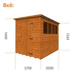 6x3 Tiger Shiplap Lean To Pent Shed