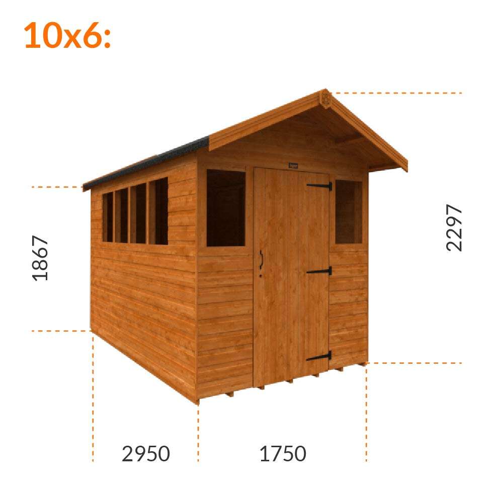 6x6 Tiger Summershed | Heavy Duty Framing