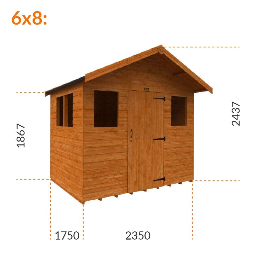 6x6 Tiger Summershed | Heavy Duty Framing