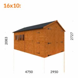 16x10 Tiger Wooden Garage