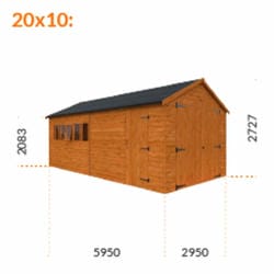 16x10 Tiger Wooden Garage