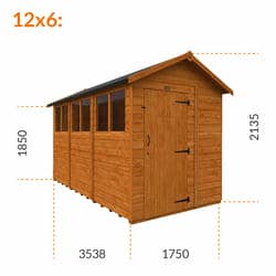 8x6w TigerFlex® Next Day Apex Shed