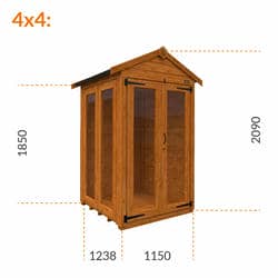 4x4 TigerFlex® Shiplap Apex Full Pane Summerhouse