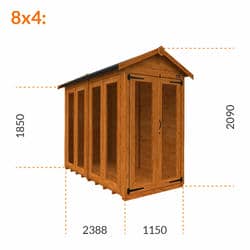 4x4 TigerFlex® Shiplap Apex Full Pane Summerhouse