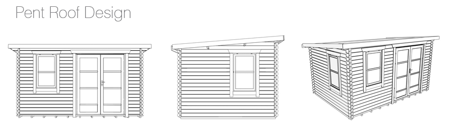 A Pent Roof Log Cabin