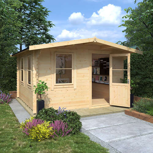 8'x10' Caspian Log Cabin - 28mm Garden Log Cabins - 0% Finance - Buy Now Pay Later - Tiger Sheds