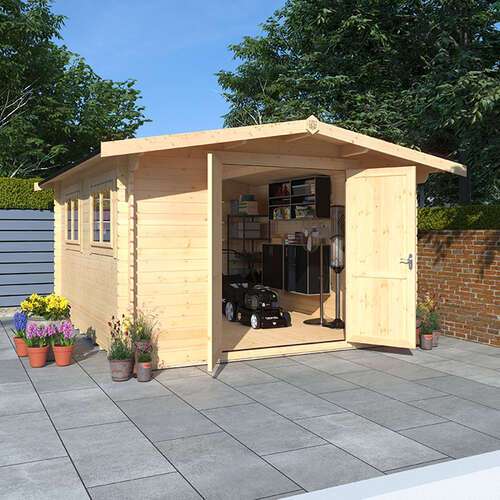 10'x8' Javan Reduced Height Log Cabin - Workshop Log Cabins - 0% Finance - Buy Now Pay Later - Tiger Sheds