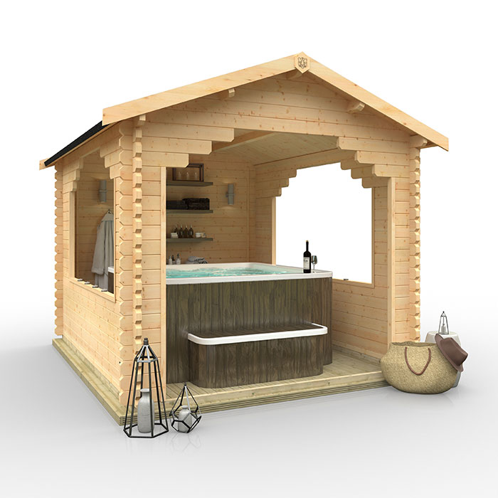The Sumatran Shelter | 44mm Log Cabin (for BBQs, Hot Tubs or Cars)