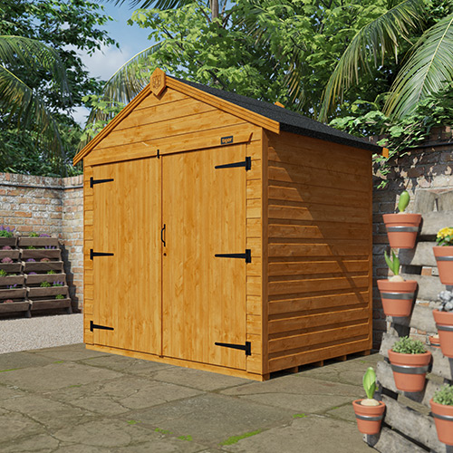 3x6 Tongue & Groove Wooden Apex Bike Log Tool Storage Double Door Roof Felt Store Shed 3ft x 6ft