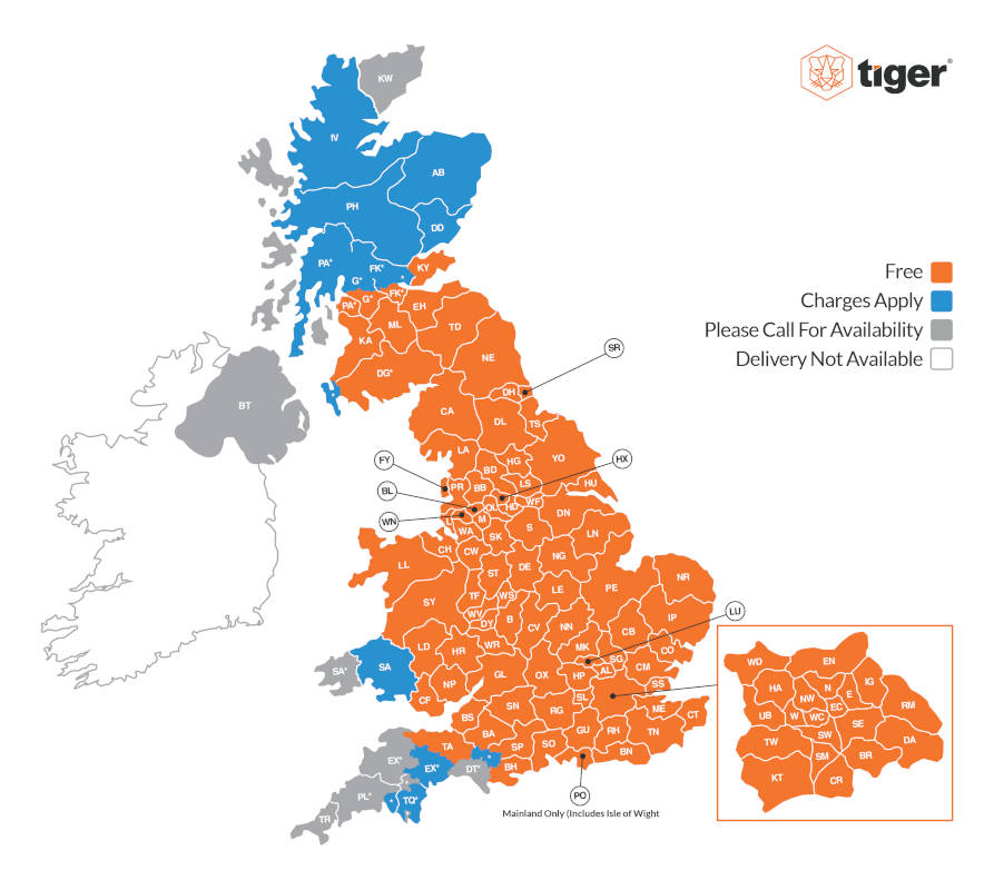 STANDARD SHEDS, SUMMERHOUSES & LOG CABINS DELIVERY MAP