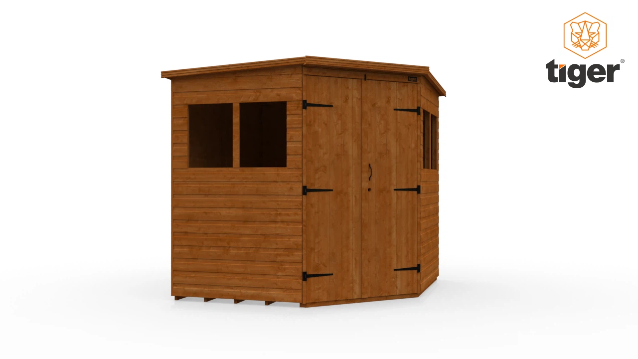 Tiger Deluxe Corner Shed | 360 View | 7x7w